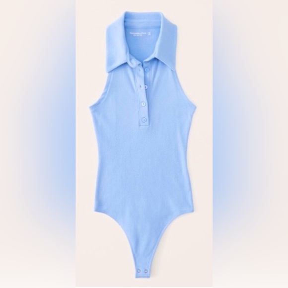 Abercrombie & Fitch Soft A&F Rib Polo Bodysuit Sz S - Picture 1 of 6